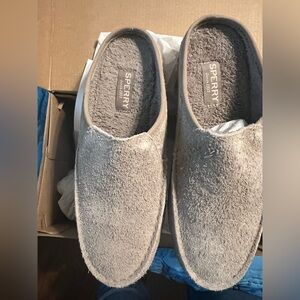 Sperry Taupe Suede Moc-Sider Mules womens 8.5